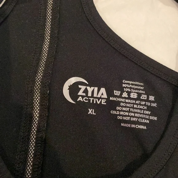 - ZYIA Active Effortless Mesh Tank Top Racerback in Black Size xl - Picture 7 of 7